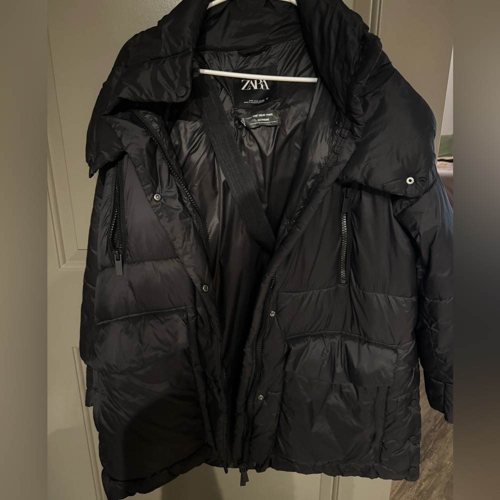 Zara TRF Heat Power Extra- warmth hooded coat in size Small